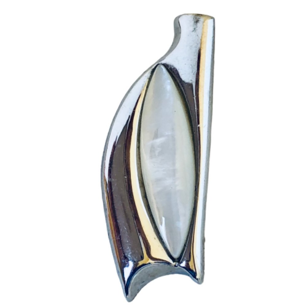 Sterling Silver 925 LUC Lucas Lameth Signed Mother of Pear Pendant Modernist - Picture 11 of 11